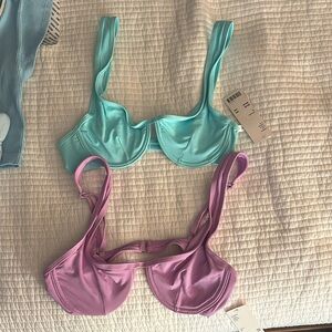 Urban outfitters bikini tops! Teal and lavender.